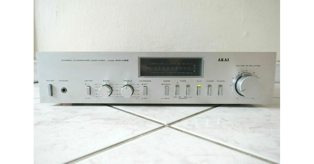 AKAI プリメインアンプ AM-U33 アカイ 動作良好 AKAI プリメインアンプ AM-U33 アカイ 動作良好 - メルカリ